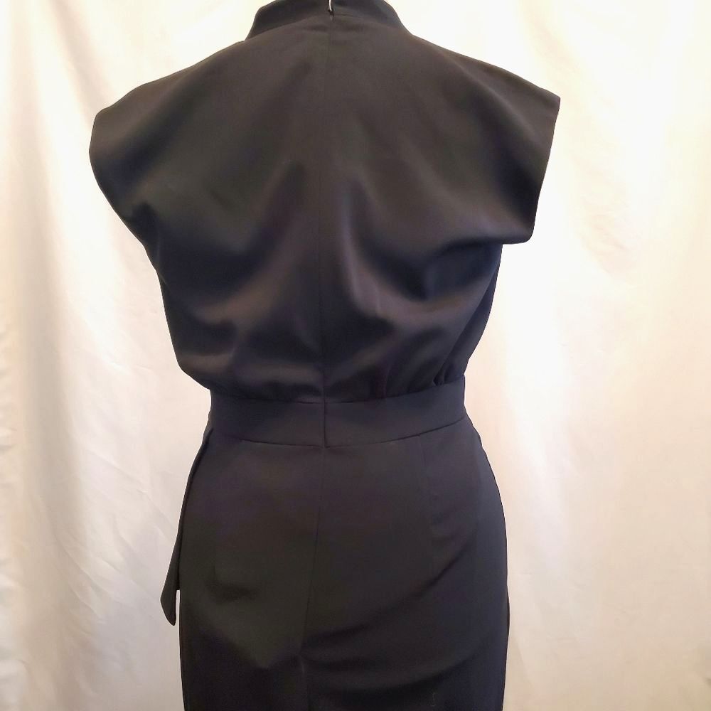 Badgley Mischka Women's Mermaid Gown 6 Black V-Neck Cap Sleeve Eveningwear - Picture 12 of 13